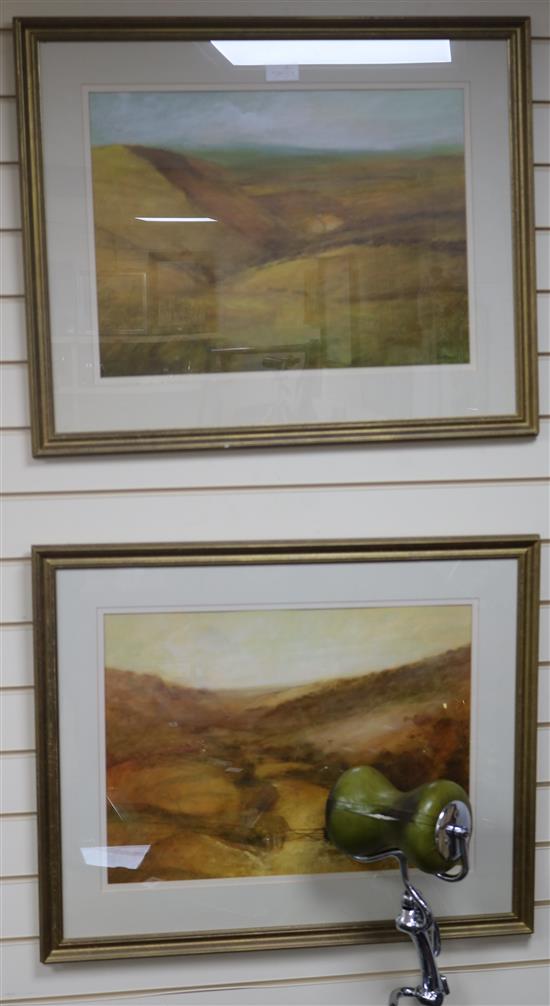 Ken Hildrew (1934-), 5 watercolours and a charcoal sketch, views of Exmoor